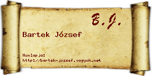 Bartek József névjegykártya